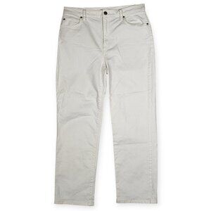 Eileen Fisher Organic Cotton Straight Leg Jeans - Women's 8 - Ivory/Cream